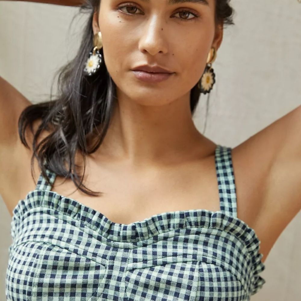 Anthropologie Eva Franco Gingham Sweetheart Tank XL NWT - Picture 2 of 8